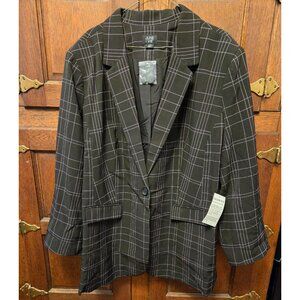 NWT June & Vie Black Patterned Blazer, Size 26W